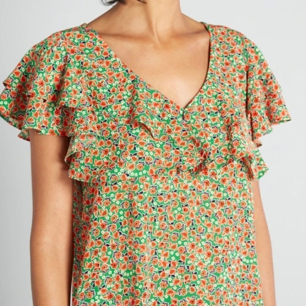 Molly Bracken Poised for Poppies in Green Dress Size L - Picture 4 of 7